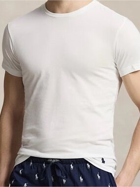Classic White Polo Crew Neck T-Shirt - 2 pack